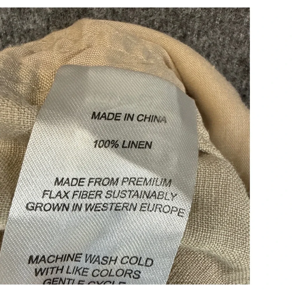 Quince Wide Leg Pants Womens L Driftwood Resort 100% European Linen Smocked Chic